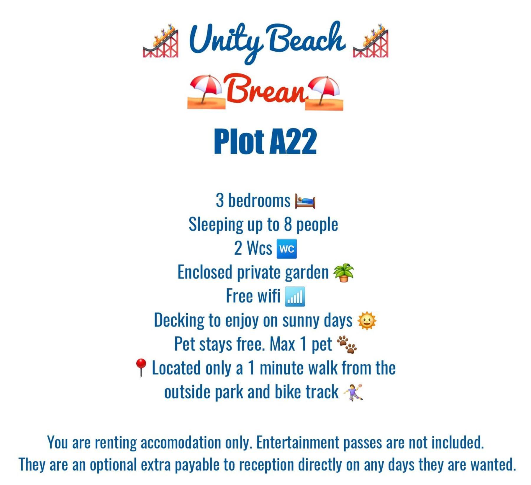 A22 Unity Beach Holiday Resort Unity Brean Sleeps 8 People 3 Bedrooms 1 Pet Stays Free Berrow Ngoại thất bức ảnh